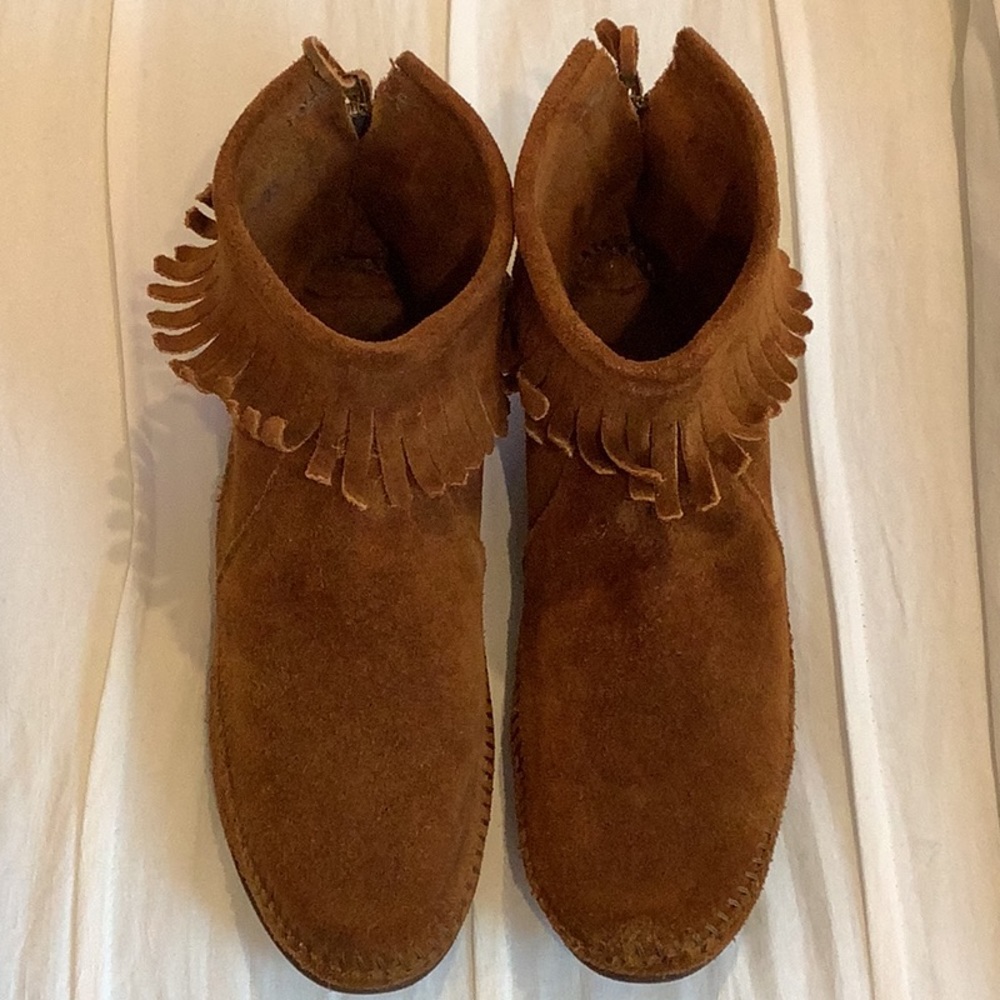 MINNETONKA Ankle Height Suede Moccasins